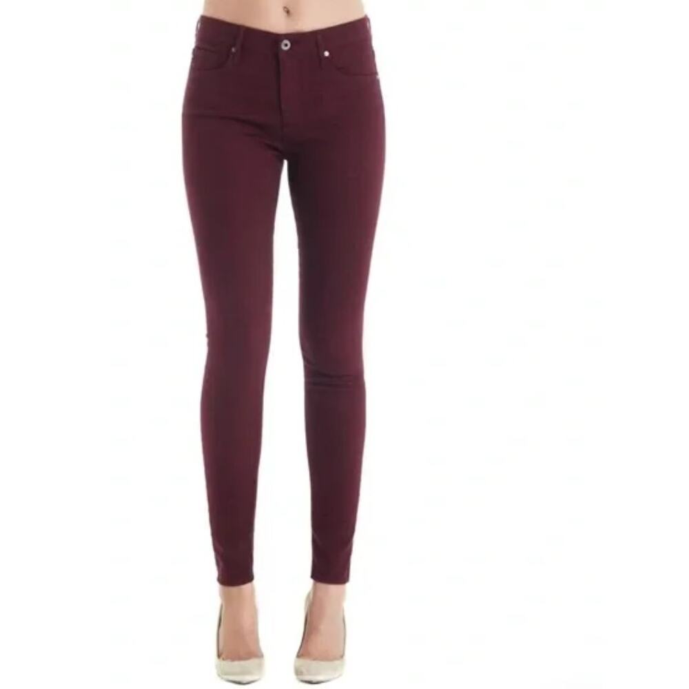 NWT AG Denim Adriano Goldschmied The Farrah Jeans Red Mid Rise Womens Size 25